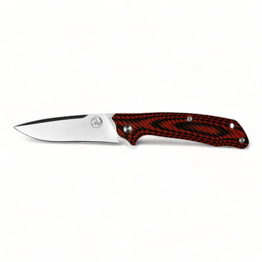 Tassie Tiger Knives Folding Knife - Red/Black Handle
