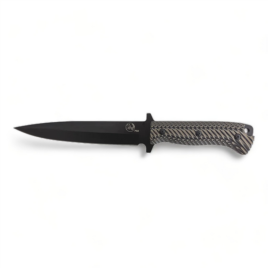 Tassie Tiger Knives Pick Sticker - Black Handle w/ Leather Sheath